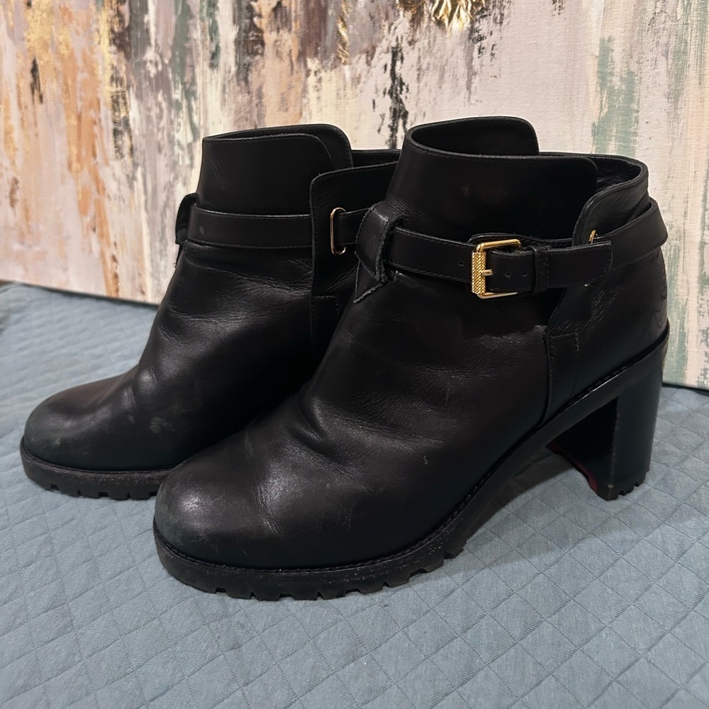 CHRISTIAN LOUBOUTIN Women’s Communa 70 Ankle Boots- Black/ Size 36.5 (US 6.5)
